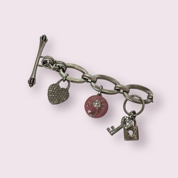 Juicy Couture Charm Bracelet Lipstick Scottie Dog Bling Y2K 90s Pink Mean Girls - Picture 8 of 16